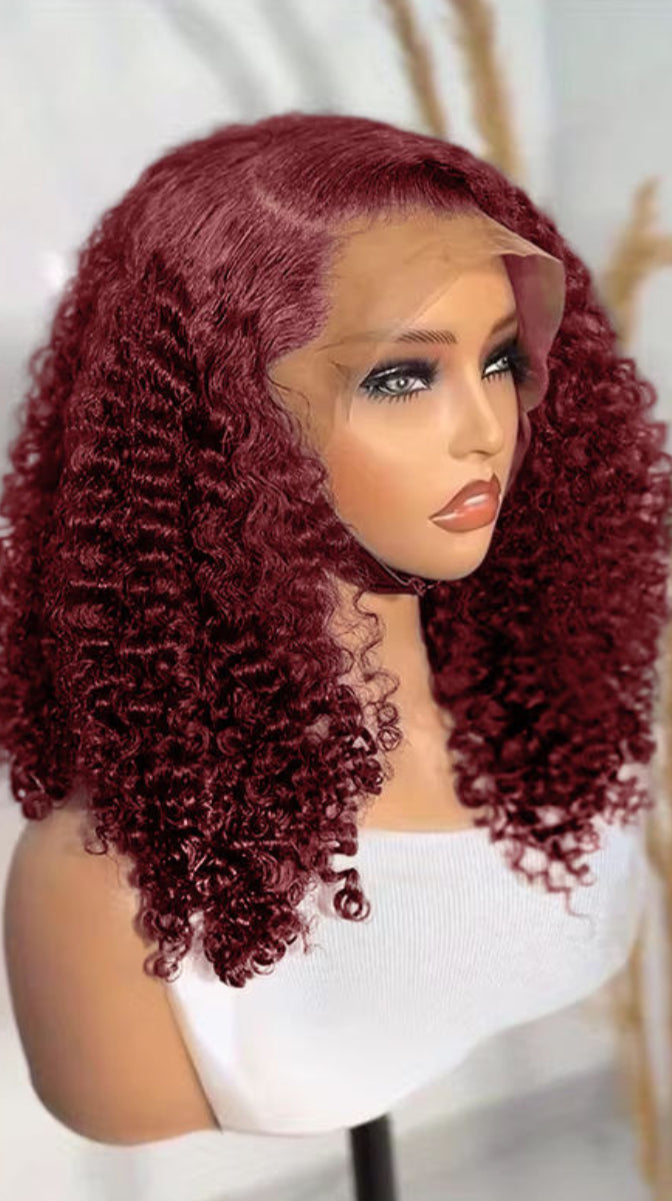 Raw Red Kinky Curly Wig