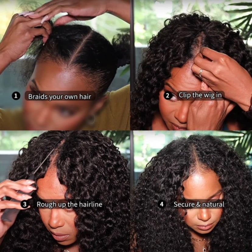U-Part/ V-Part Virgin Wigs