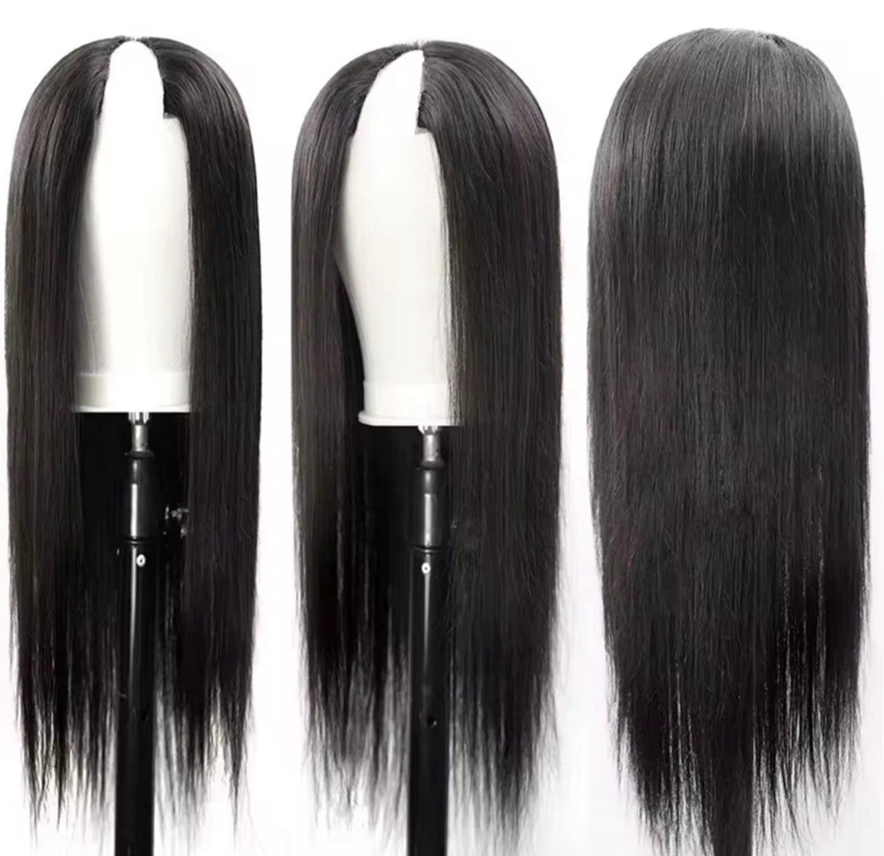Natural V-part Virgin Wig