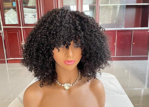 Afro Curly Virgin Hair with Bangs