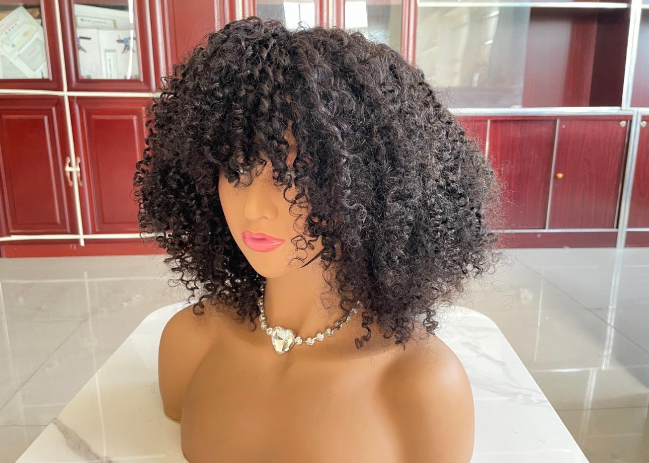 Afro Curly Virgin Hair with Bangs