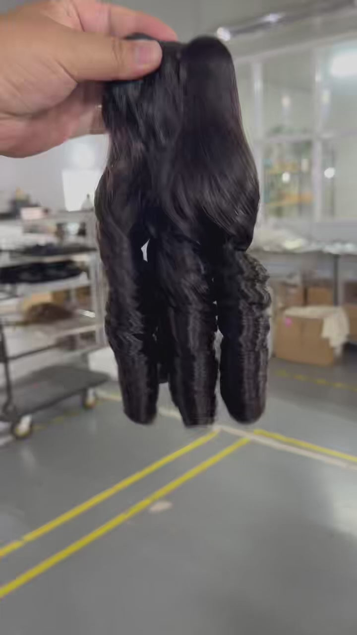 Loose wave double drawn bundle